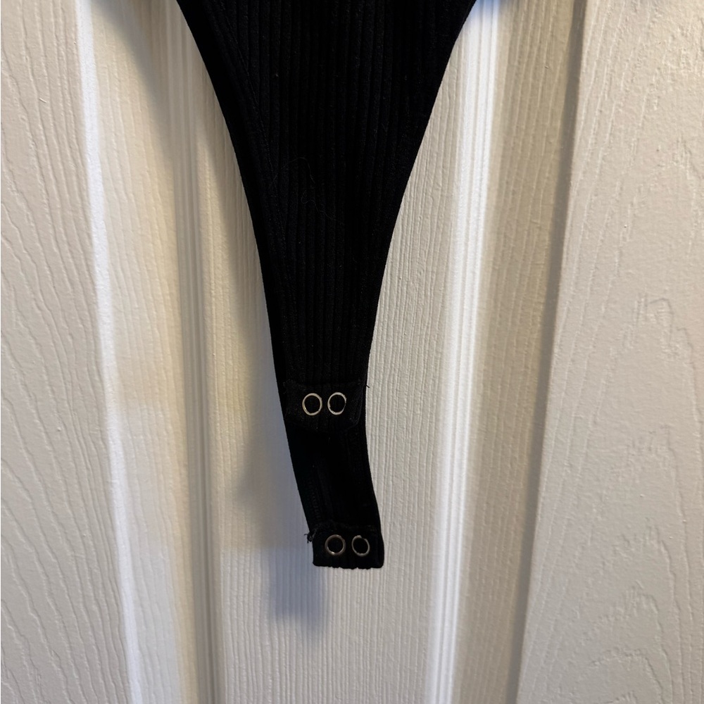 Black Ribbed One Piece - Picture 2 of 7